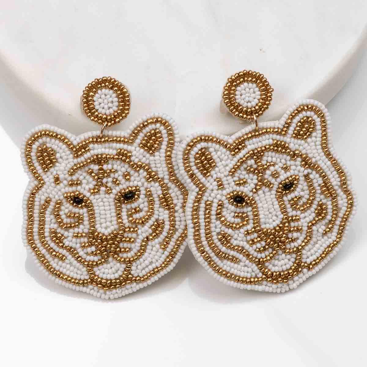 Tiger on sale beaded earrings